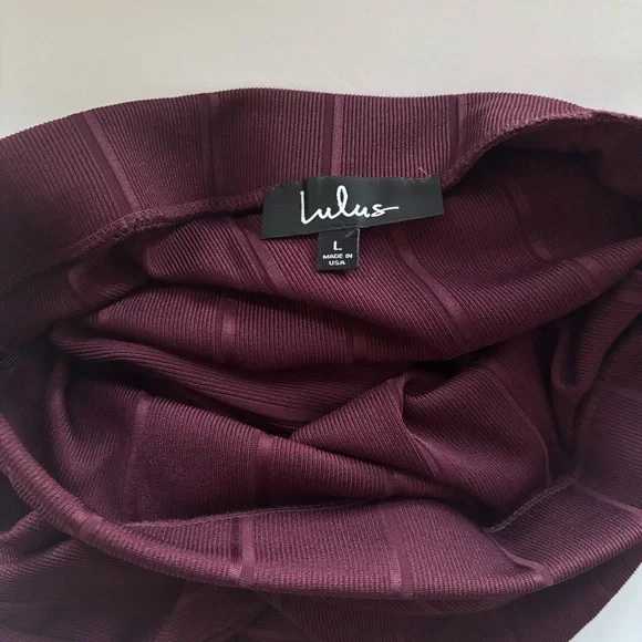 Lulus “My Way” Plum Purplish Burgundy Two-Piece Long Sleeve Dress – Size Large - Picture 10 of 11
